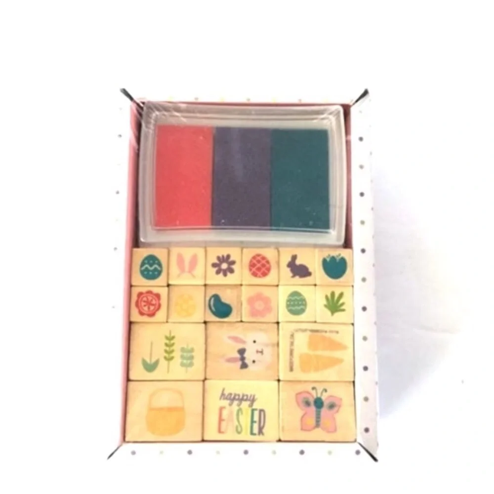 EASTER Mini Stamp Ink Sets Spring Scrapbooking Rabbit Frog Egg Flowers Bee NWT